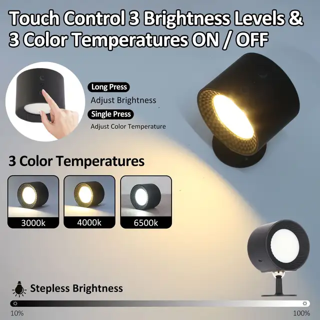 RECHARGEABLE MAGNETIC WALL LAMP WITH REMOTE CONTROL