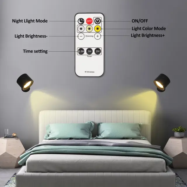 RECHARGEABLE MAGNETIC WALL LAMP WITH REMOTE CONTROL