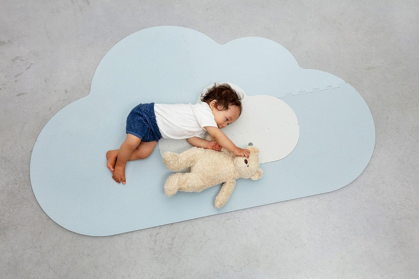 Quut Foam Floor Play Mat Cloud Playmat Dusty Blue