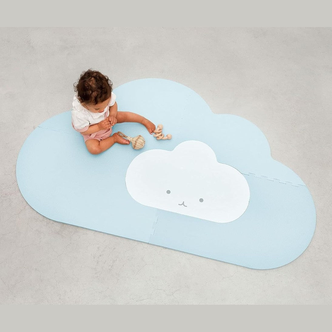 Quut Foam Floor Play Mat Cloud Playmat Dusty Blue