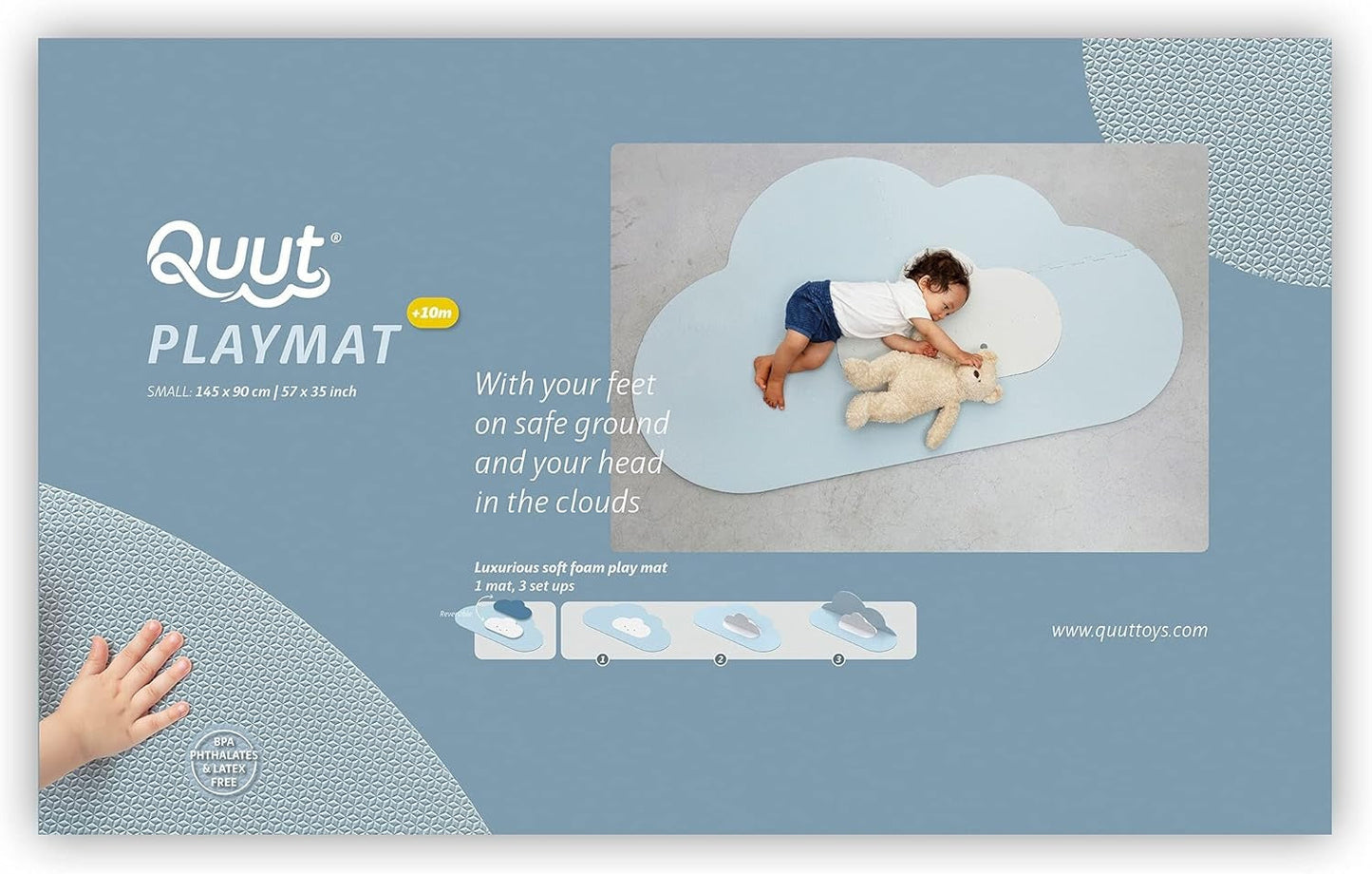 Quut Foam Floor Play Mat Cloud Playmat Dusty Blue