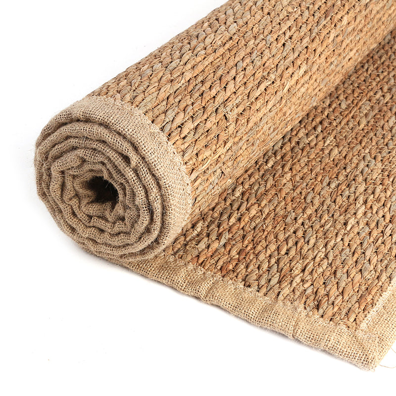 180 CM X 60 CM Handmade Rectangular Natural Fibers Jute Rug with Nest Cloth Ends Braided Reversible Rugs for Bedroom Living Room Kitchen - Medaid International