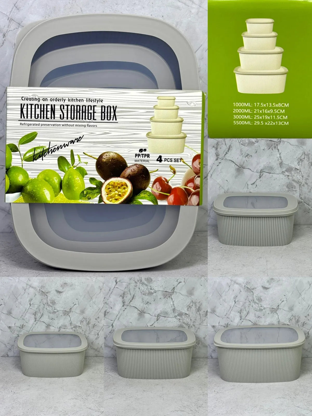 Set of 4 Kitchen Storage Box
