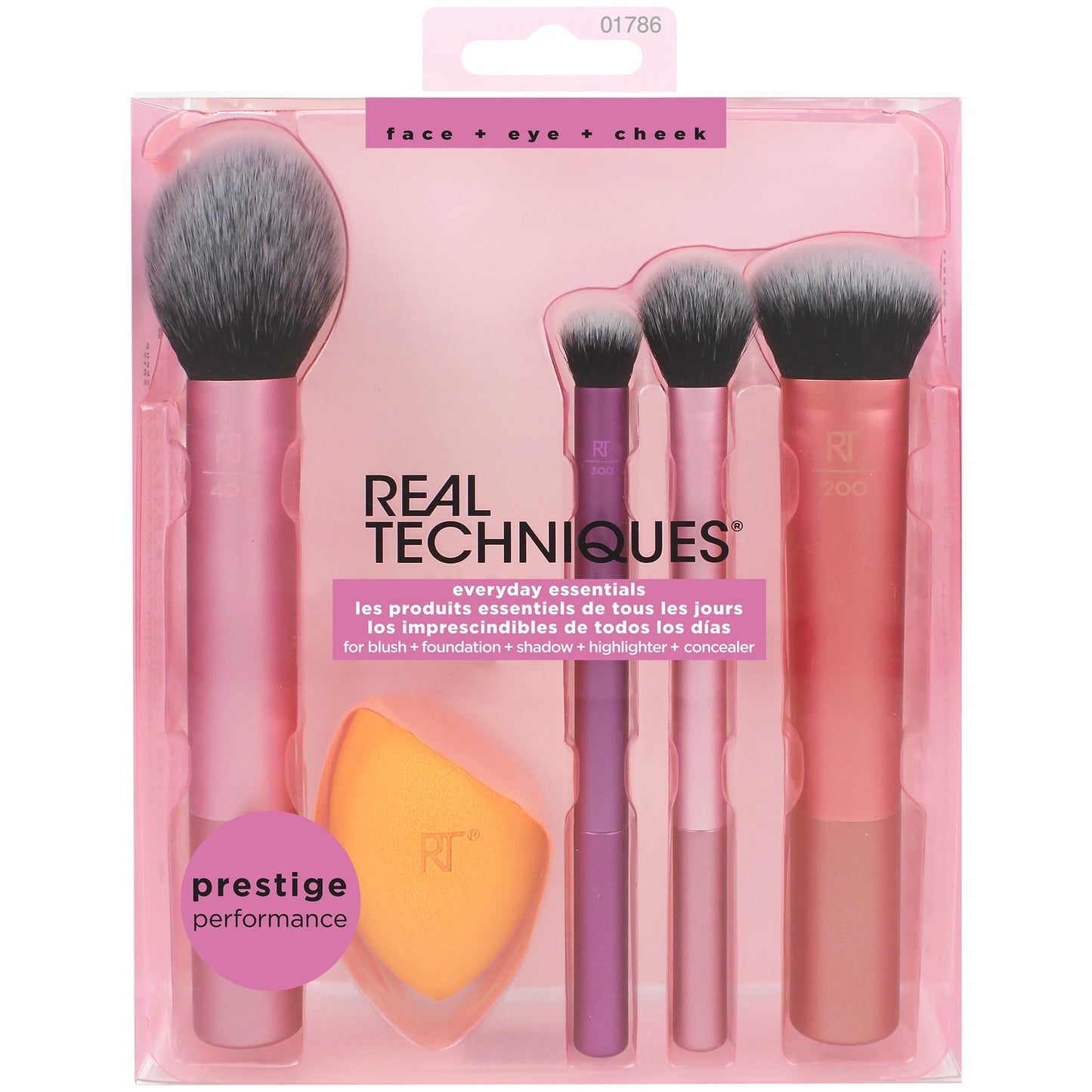 Real Techniques everyday essentials brush kit (x4) + sponge 261836