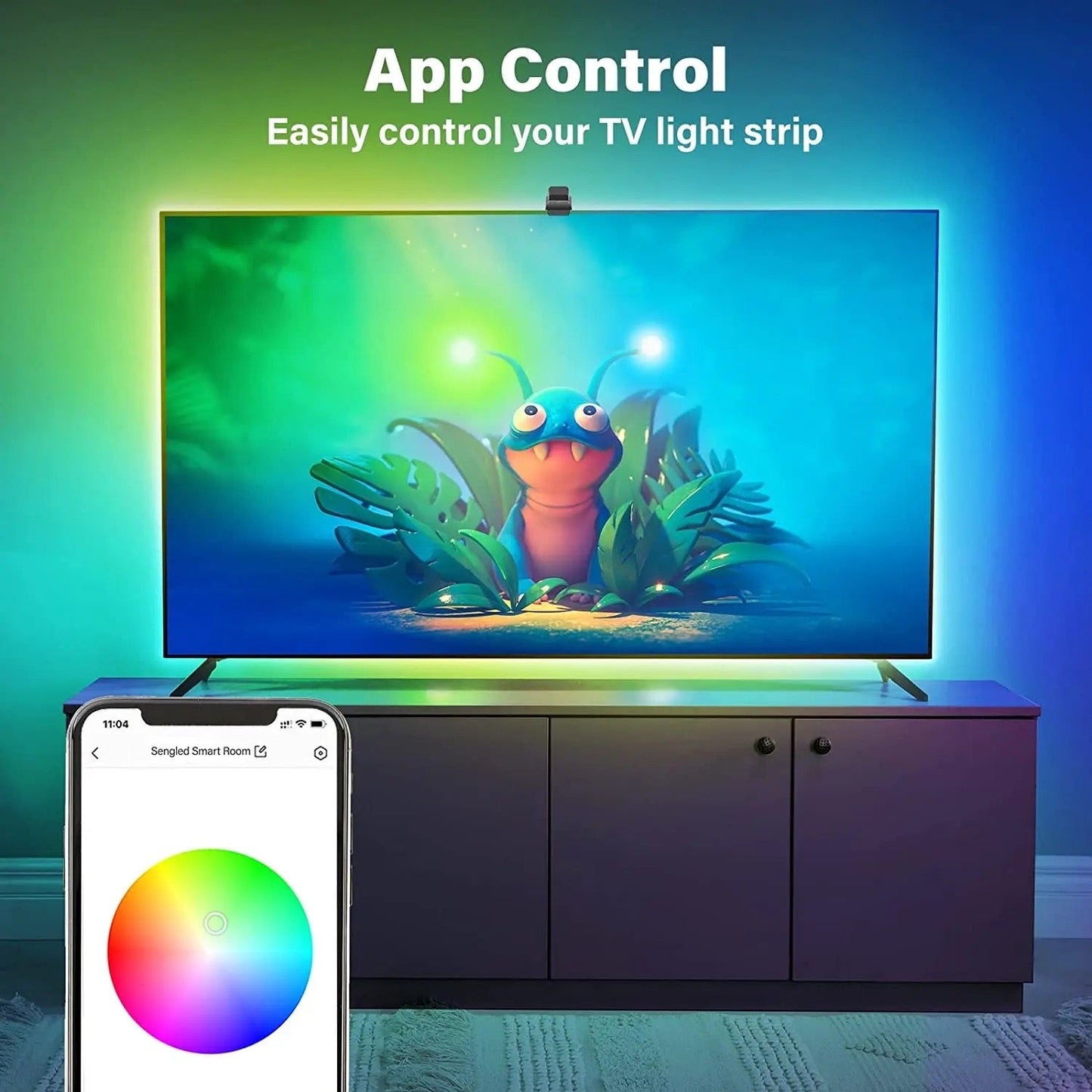 Atmosphere Led Strip TV Background Lights RGBIC WIFI Smart شريط إضاءة LED ذكي لخلفية التلفزيون