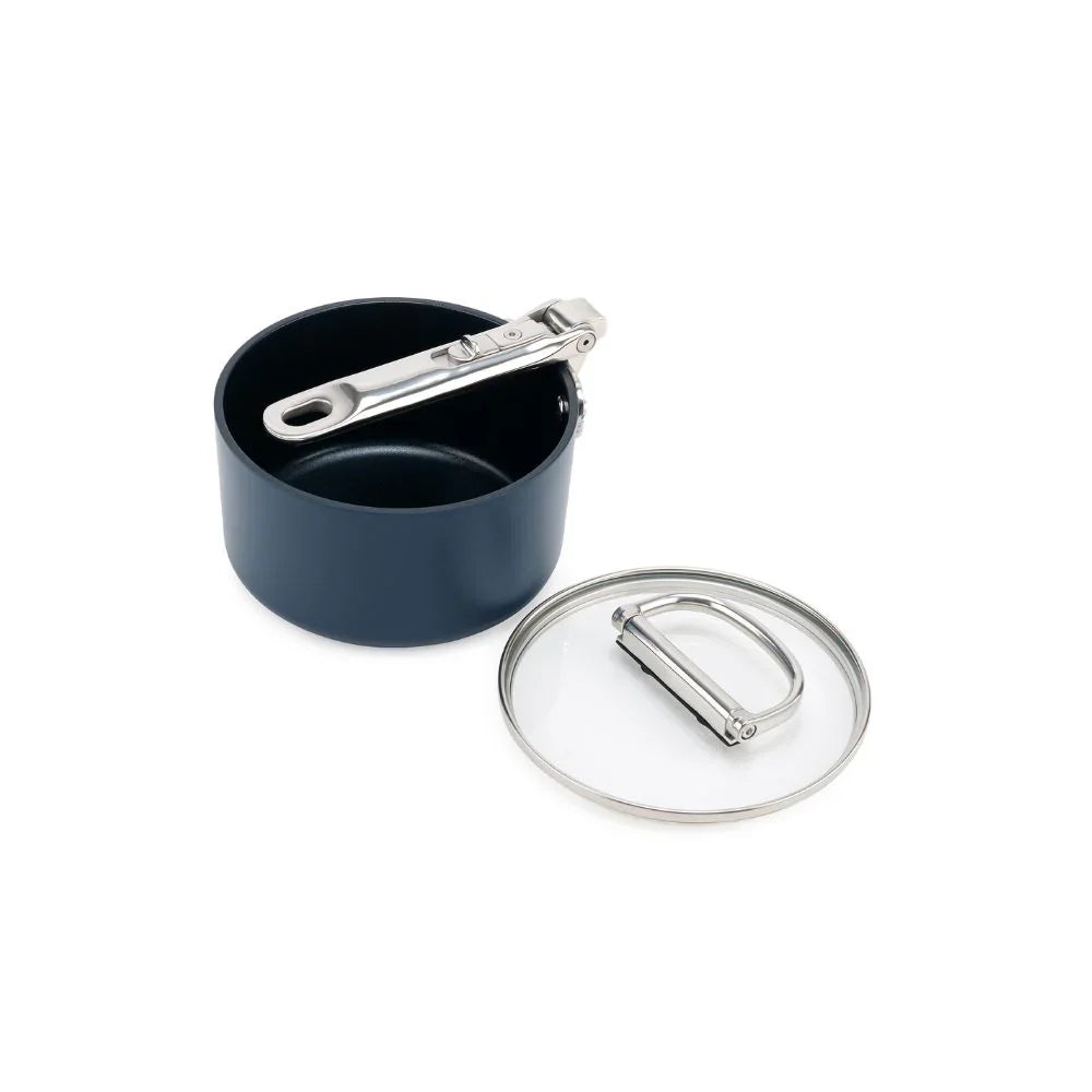 Joseph   Joseph   Space   Folding   Handle   Ceramic   Non-stick   15cm   Blue   Saucepan   &   Lid