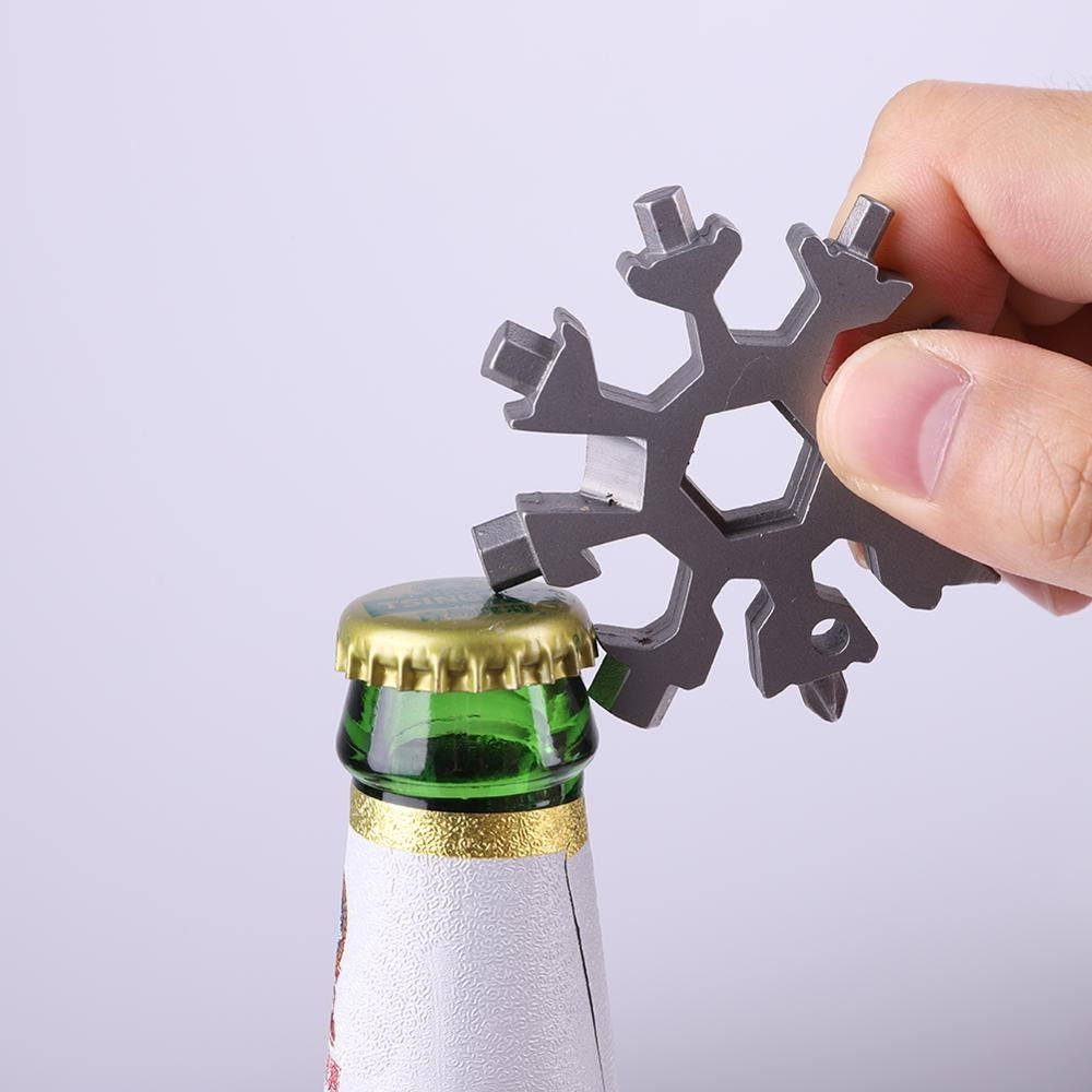 16-in-1  multi-tool Snowflake Multi-tool Card Combination Compact Multifunction Screwdriver Stainless Steel Gadget