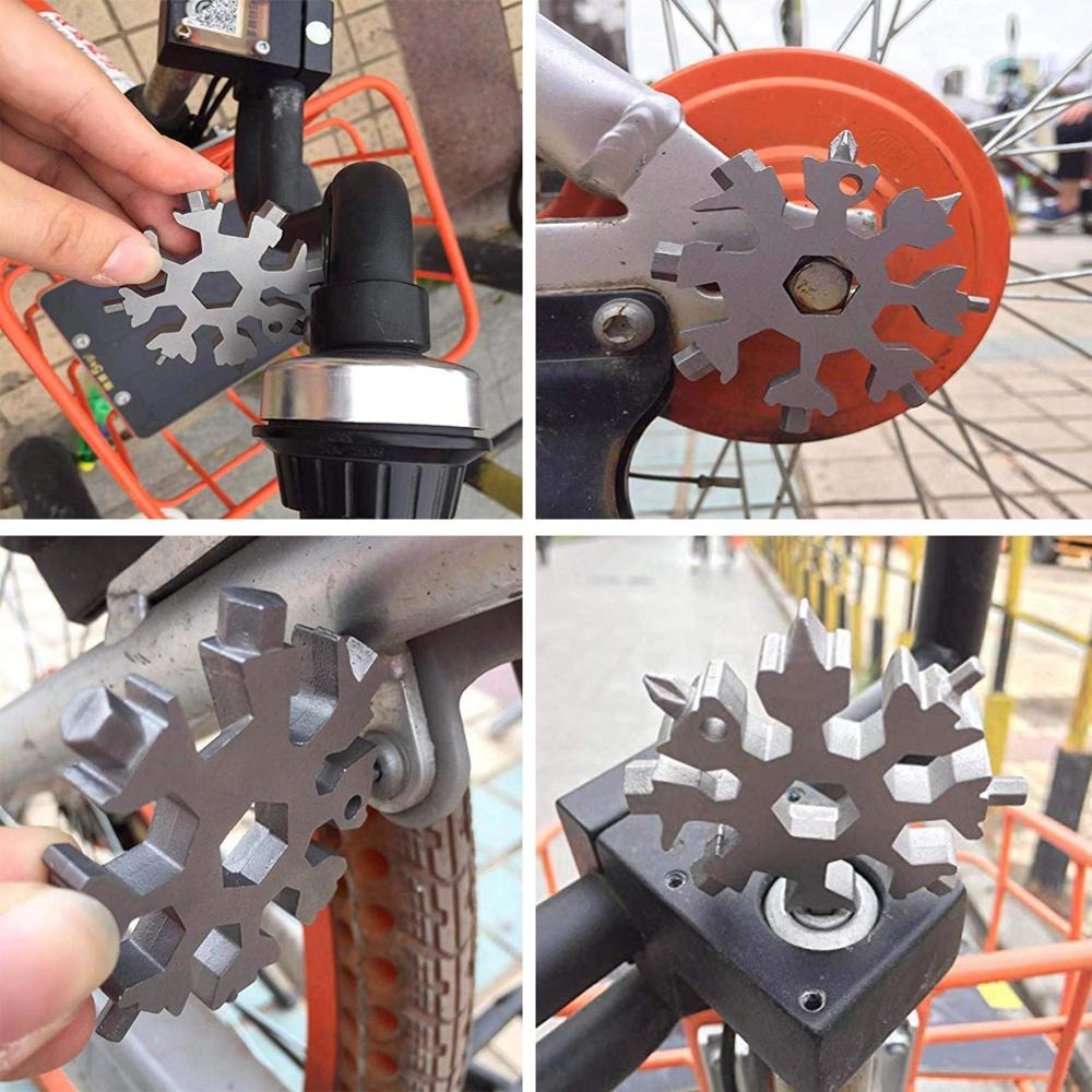 16-in-1  multi-tool Snowflake Multi-tool Card Combination Compact Multifunction Screwdriver Stainless Steel Gadget