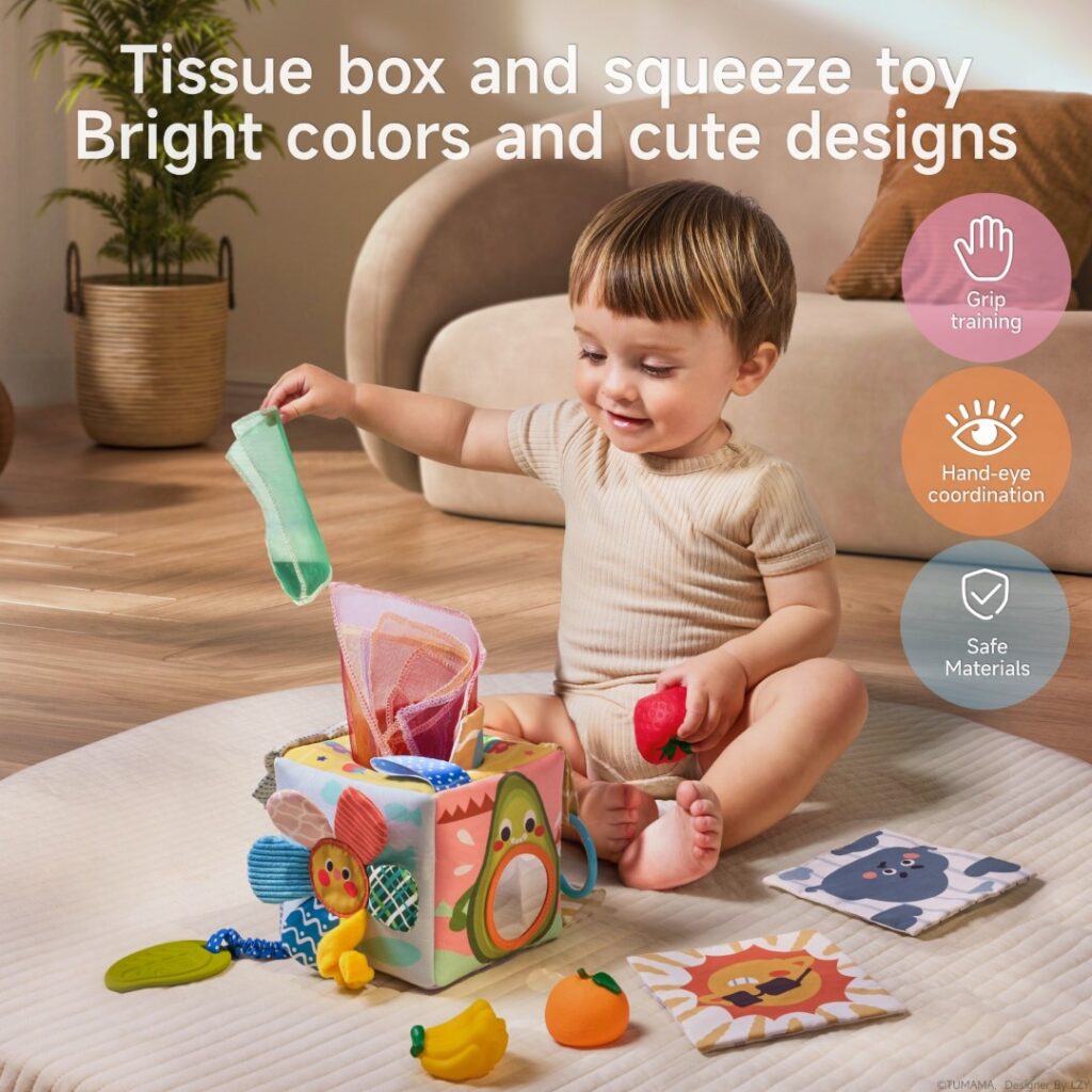 Tumama Kids  - Multi-Sensory Colorful Tissue Box