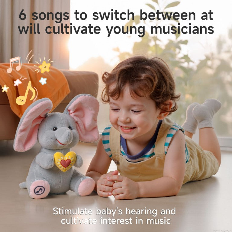 Tumama Kids - Animated Peekaboo Elephant - Musical Toy
