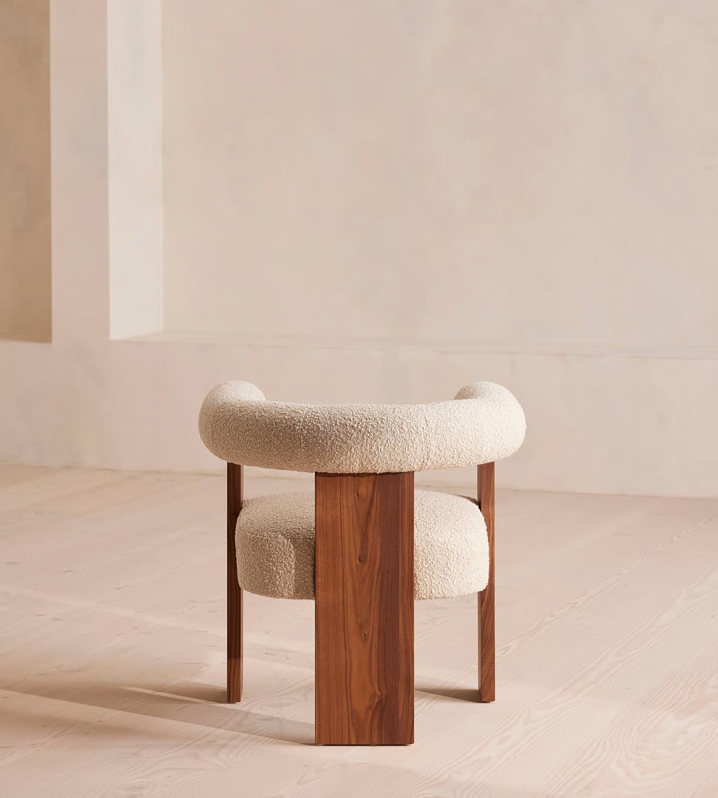 Eldon Dining Chair, Boucle, Walnut