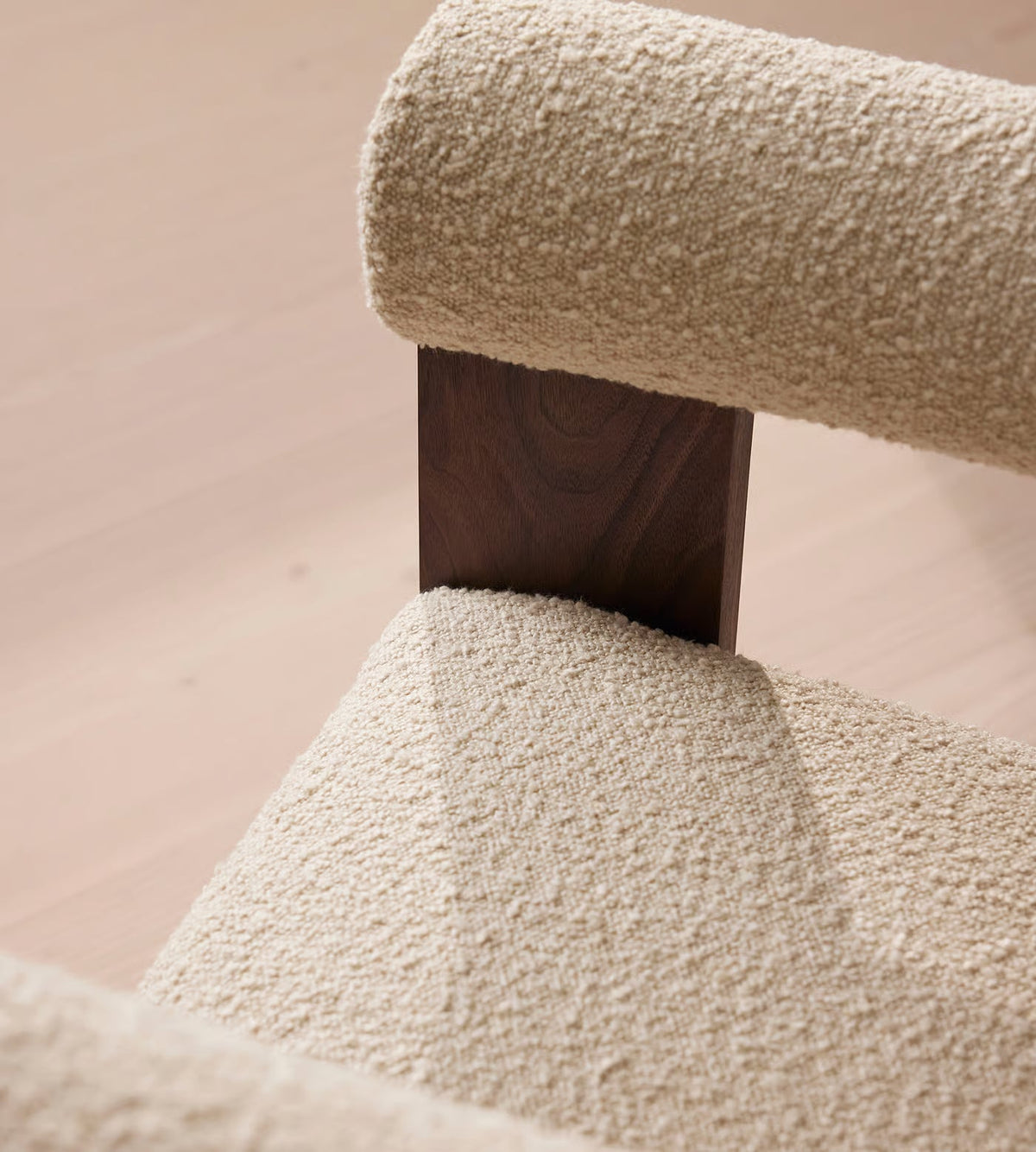 Eldon Dining Chair, Boucle, Walnut