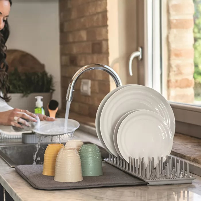 Guzzini 'Dry & Safe' Dish Drainer With Mat Clay