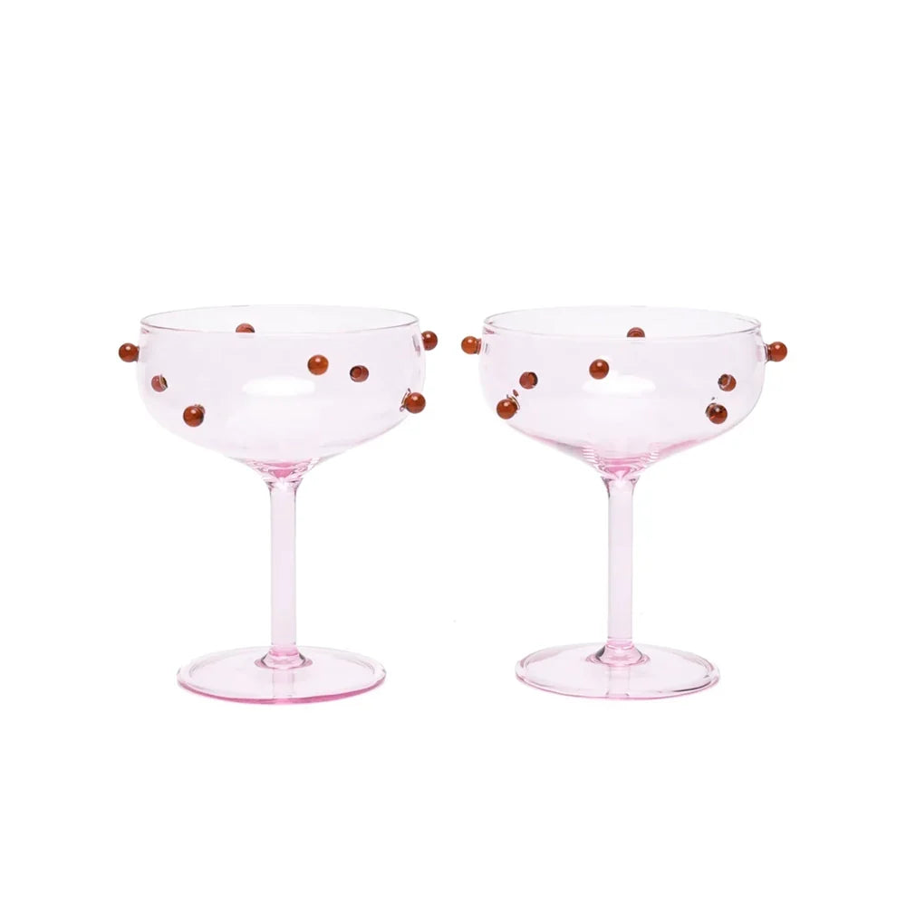 Pomponette Champagne Coupes Set of 6