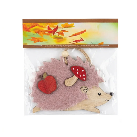 SD Wooden Hedgehog Hanging Ornament With Plush | SD In Lebanon
