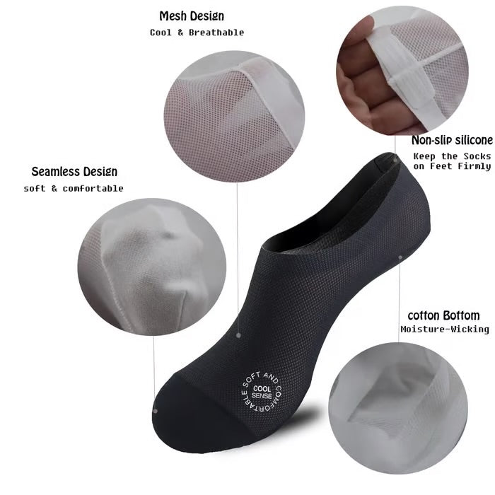 Ultra-thin Breathable Cotton Socks Antibacterial جوارب قطنية رفيعة مضادة للبكتيريا