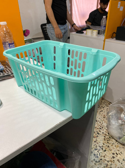 SD Mint Green Plastic Rectangular Storage Basket With Handles | SD In Lebanon
