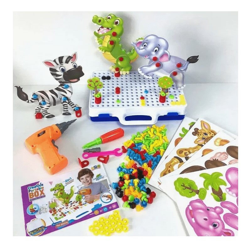4 in 1 Creative Portable Tool box 198 pcs Age +3