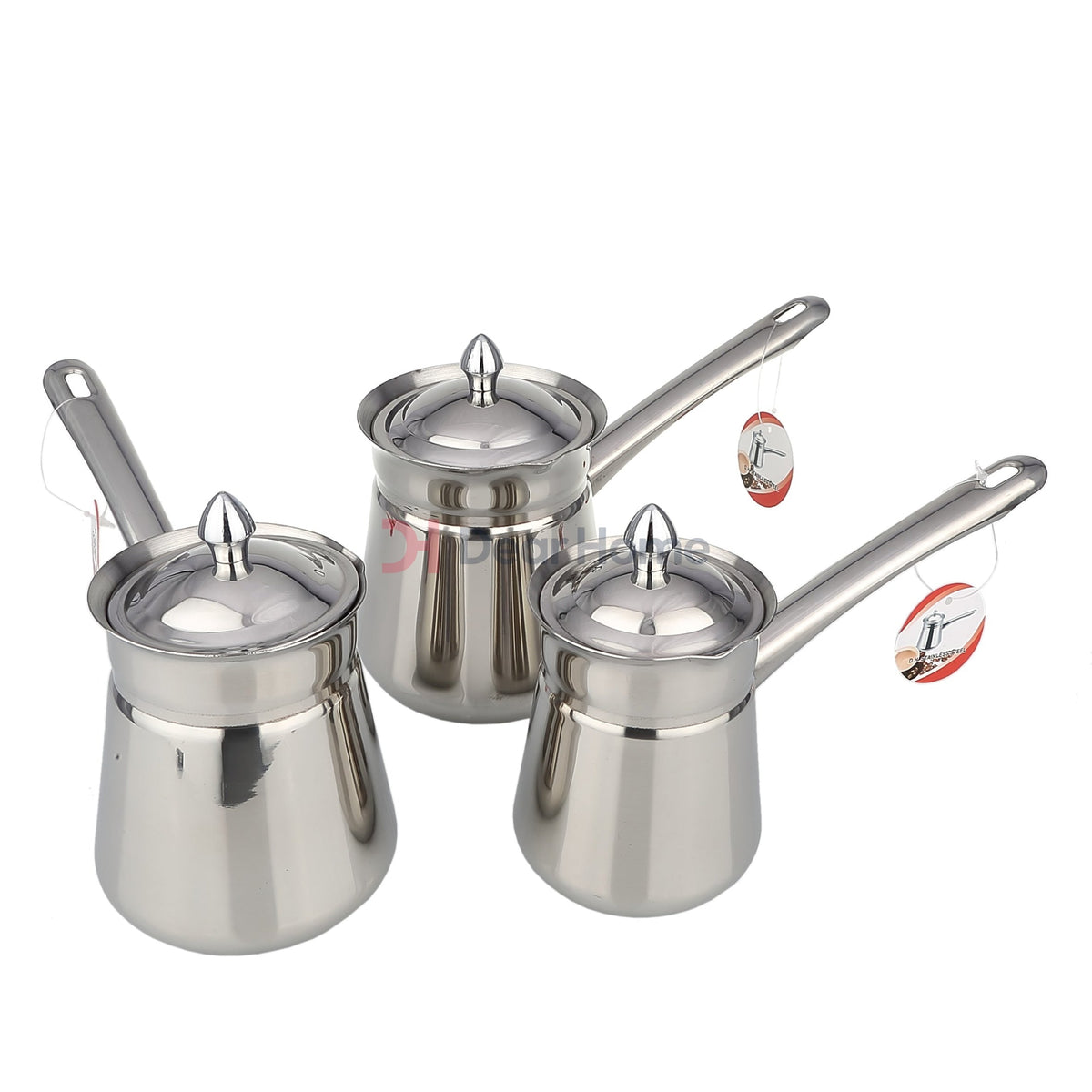 Stainless Ribbed 3Pcs Coffee Warmer Set