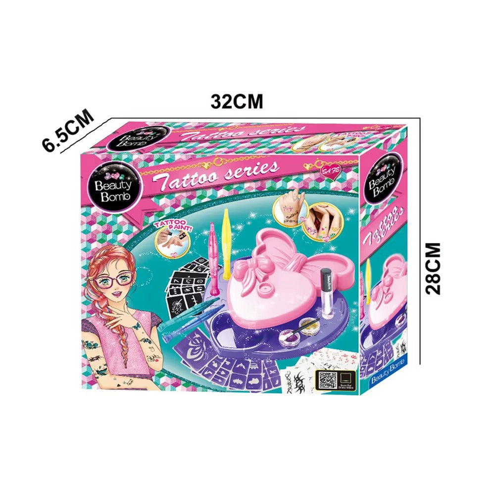 Tattoo Set With Pen Stickers Pretend Play Makeup Fashion Beauty Kit Washable Glitter Lebanon