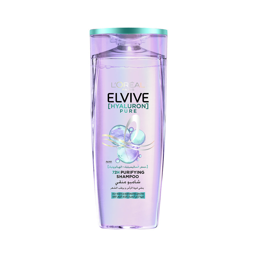 L’Oreal Paris Elvive Hyaluron Pure Purifying Shampoo for Oily Roots And Dehydrated Length