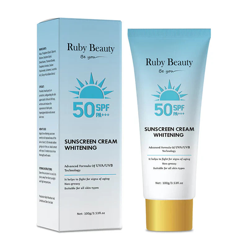 Ruby beauty sunscreen cream whitening spf50+ 100g RB-166 - Medaid International