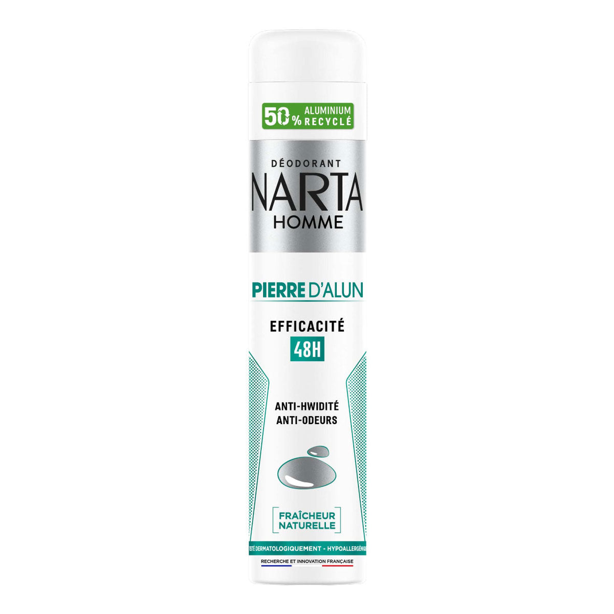Narta Men's Alum Stone Deodorant Spray 48h Effectiveness Natural Freshness 200ml