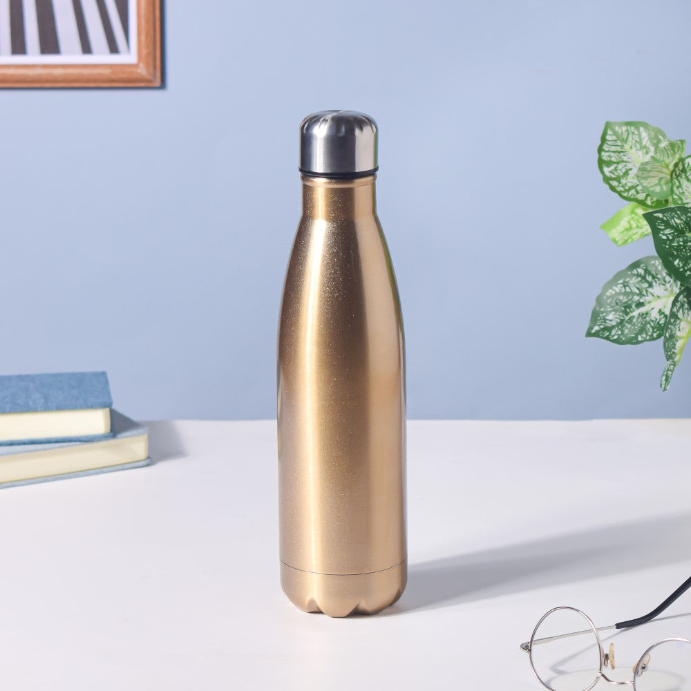 Golden Color Stainless Steel Vacuum Water Bottle 500ml