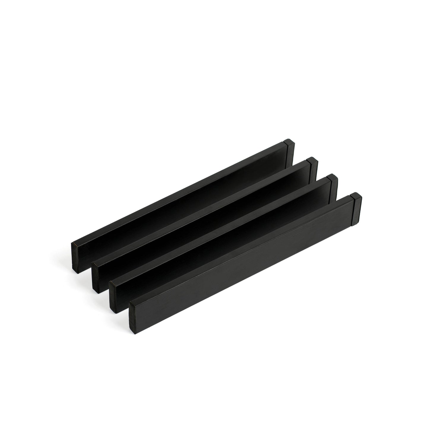 Narrow Black Bamboo Adjustable Drawer Dividers (Pack of 4)