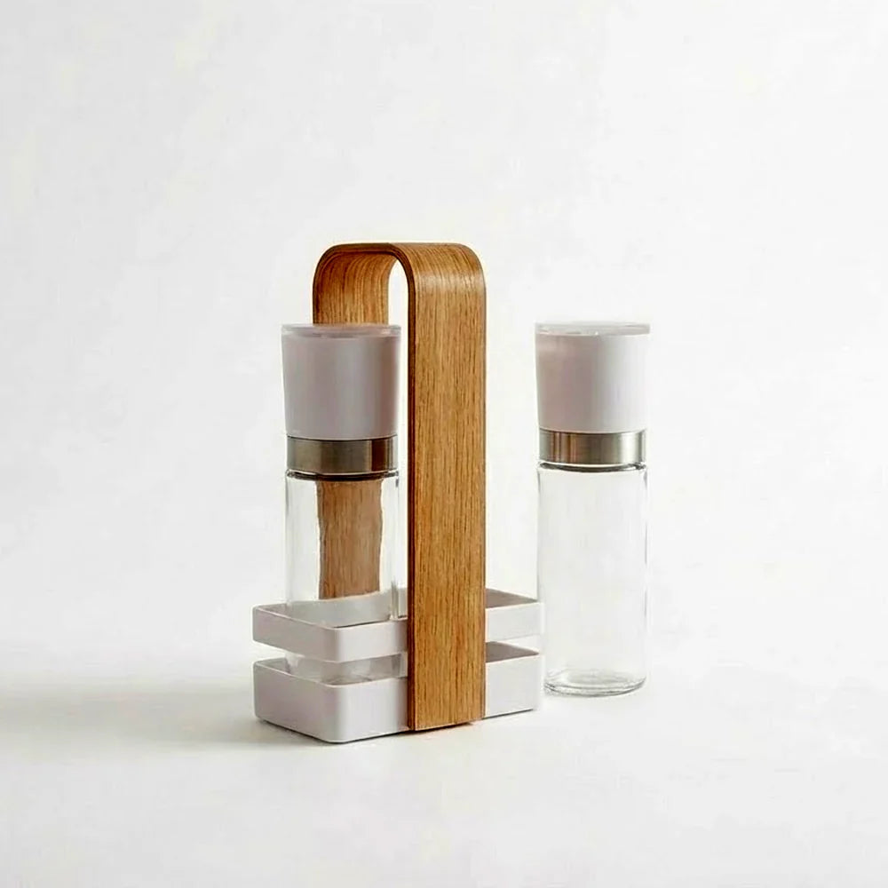 Danny Home Spice Rack with 2 Glass Spice Jars