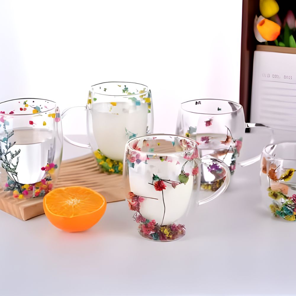 (Net)Insulated Flower Glass Mug Lebanon