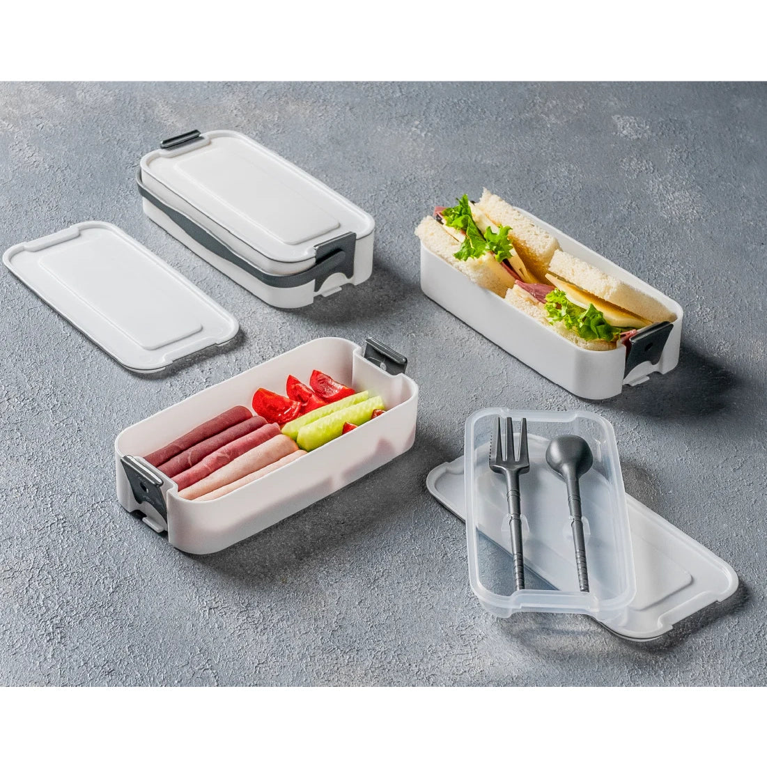 Lunch Box Kat Kat 2 Layers with Cutlery