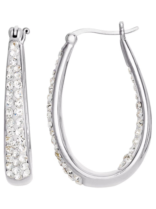 Kaleidoscope Women's Silver Crystal Hoop Earrings | Kaleidoscope In Lebanon