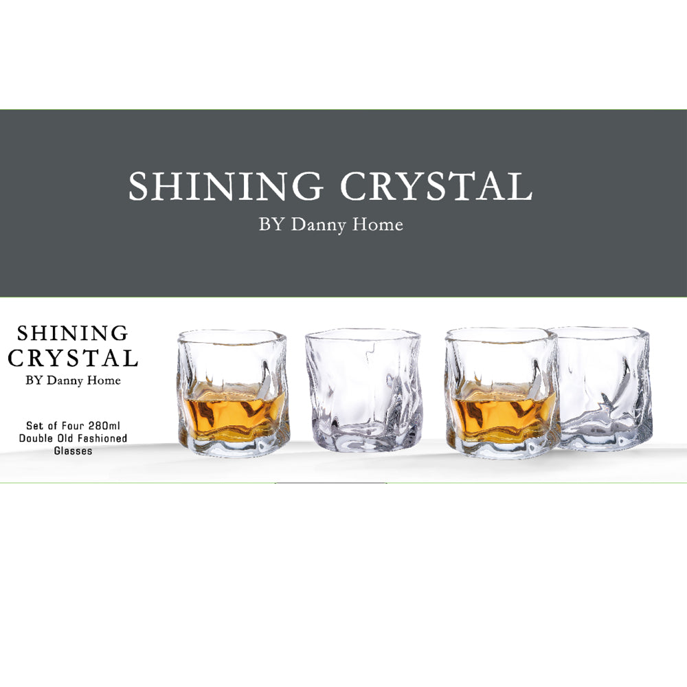 Danny Home Twisted Glasses Cups 280ml 4-Pcs – Clear