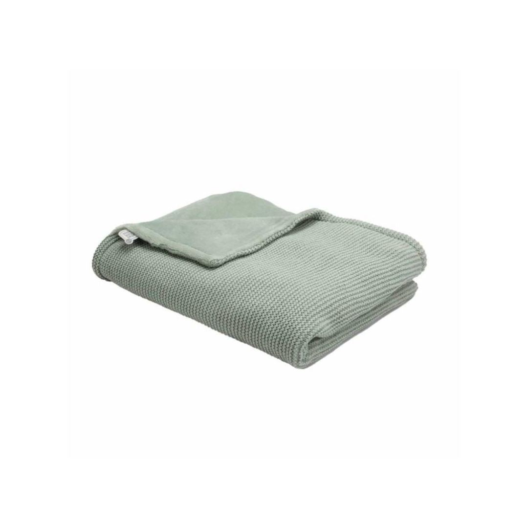 Trois Kilos Sept Knitted Flannel Baby Blanket – Clay Green (75x100 cm)