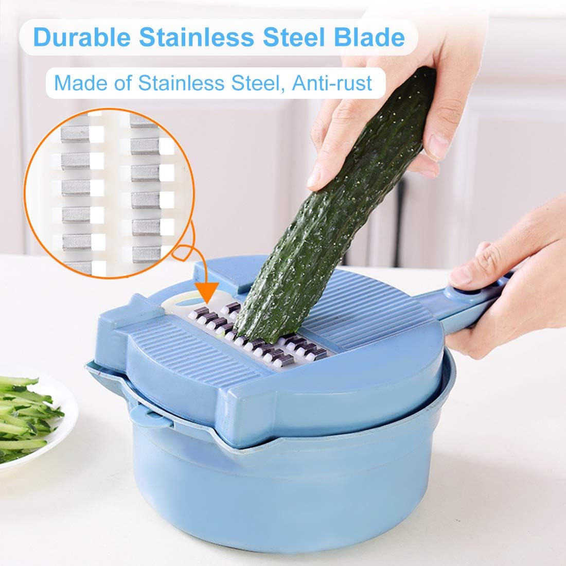 Vegetable Cutter Multifunctional Slicer with 4 Interchangeable Blades