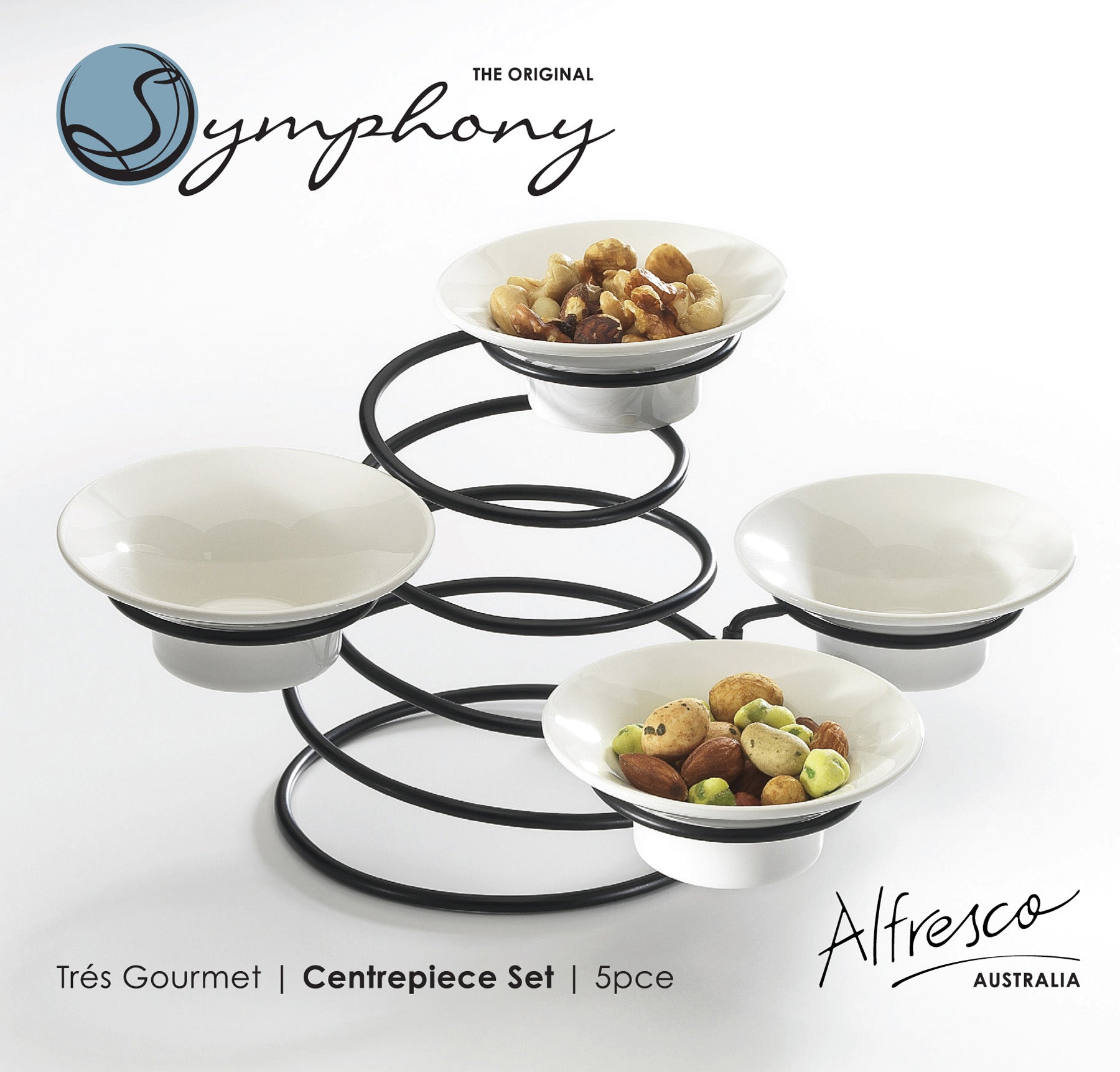 Symphony tres gourmet centerpiece 5pcs set