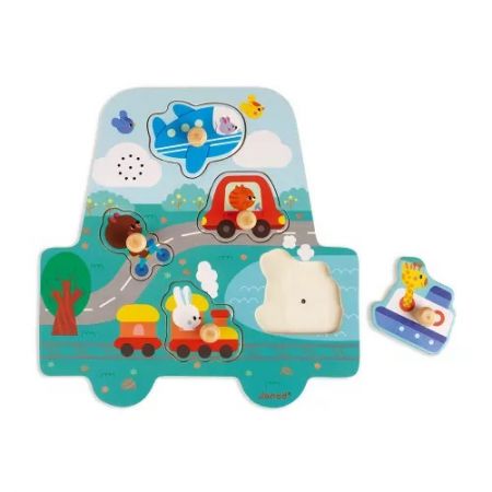 Janod - Musical Little Racers - Puzzle 5pcs