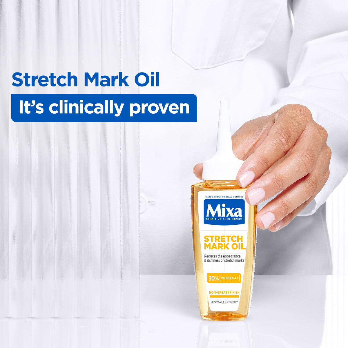 Mixa Anti Stretch Mark Oil - For Skin with Stretch Marks - With Omega 6 & 9 - 100 ml