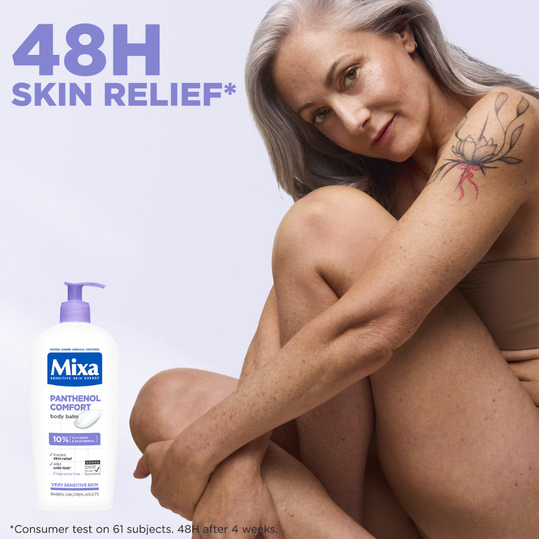 Mixa Panthenol Comfort Body Lotion - Anti-Scratching Cream - For Dry Skin, Atopy Prone Skin and Eczema - 250 ml