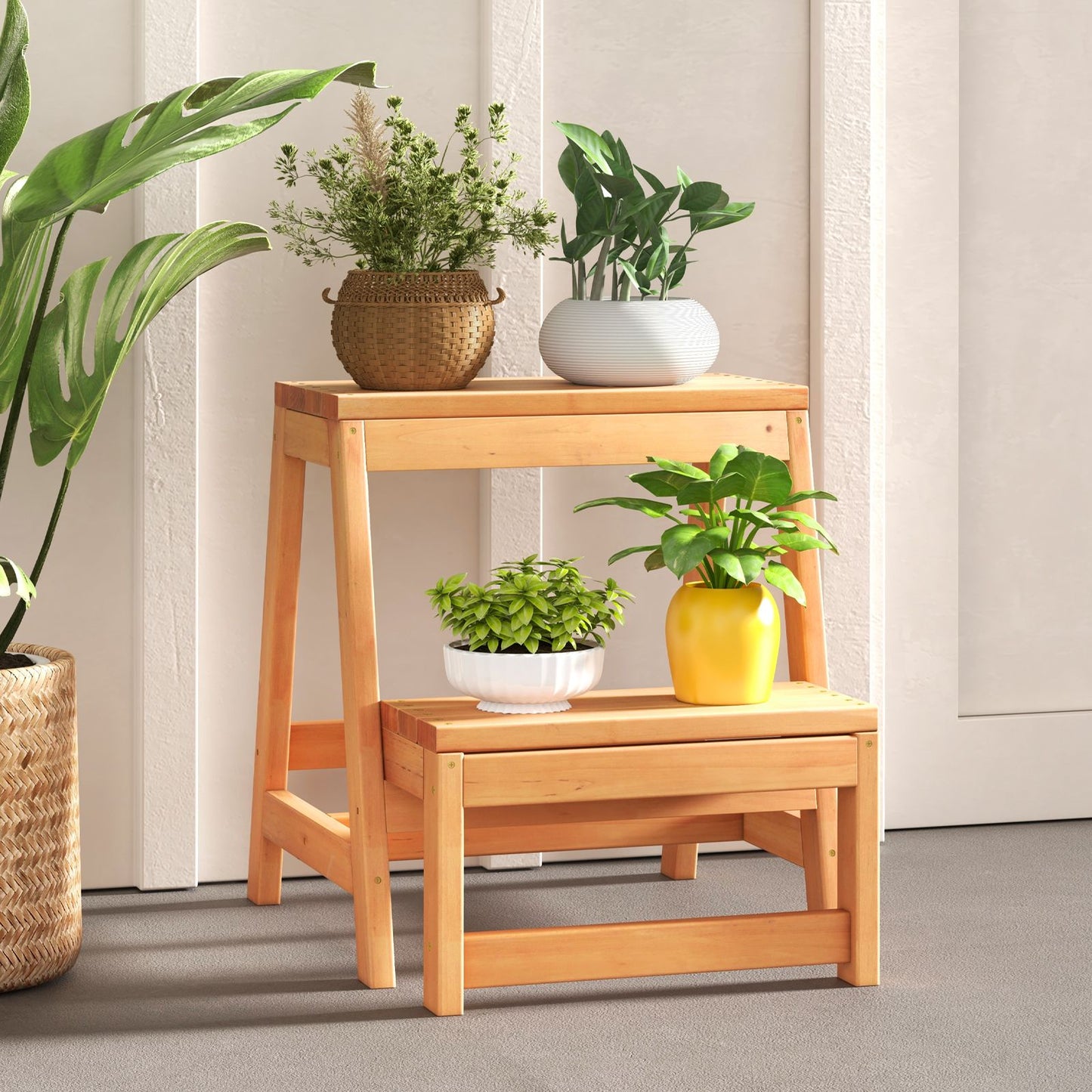 Costway Multipurpose 2-Tier Folding Step Stool