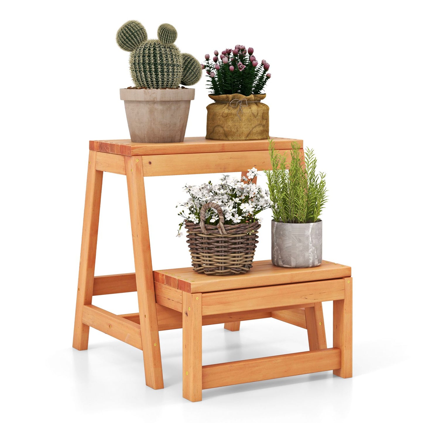 Costway Multipurpose 2-Tier Folding Step Stool