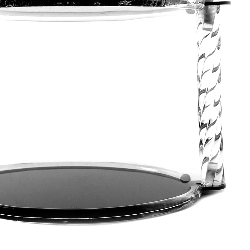 2 Tier Round Plexi Cupcake Holder with Handle and Black Bottoms Display Stand for Cake Candies Desserts Appetizers - Medaid International