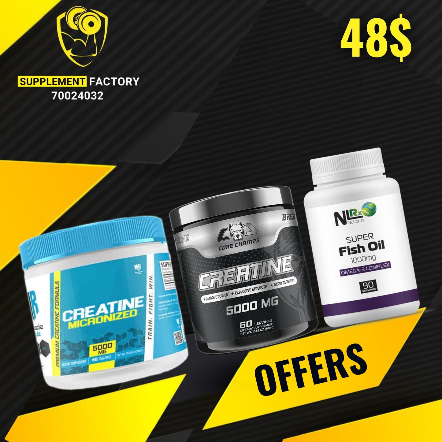 2 Creatine + Fishoil