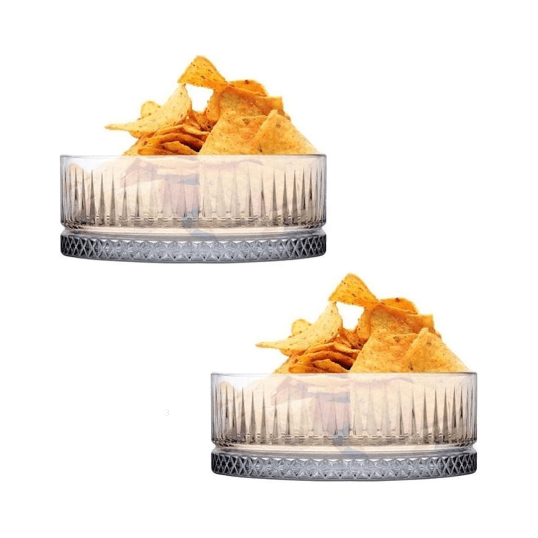 2-Piece Glass Snack Bowl Set 510ML