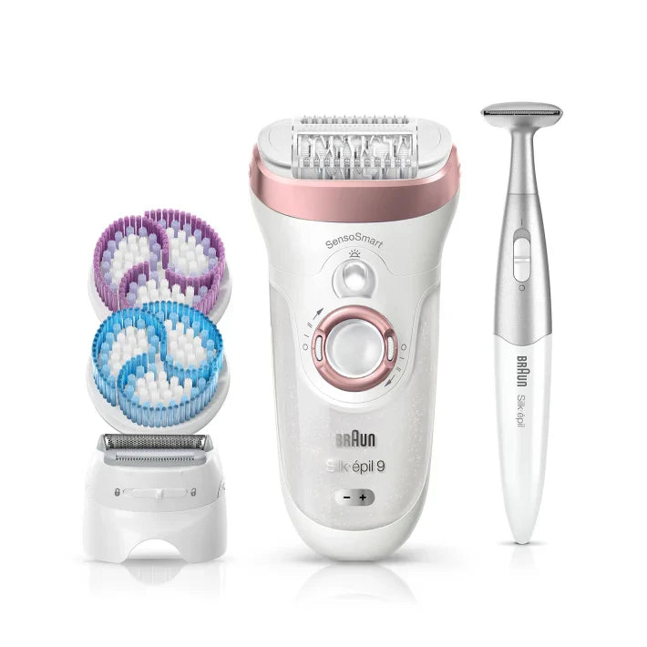 Braun Silk-épil 9 SkinSpa SensoSmart™ 9/980 Wet & Dry epilator with 8 extras incl. Silk-épil 3in1 trimmer