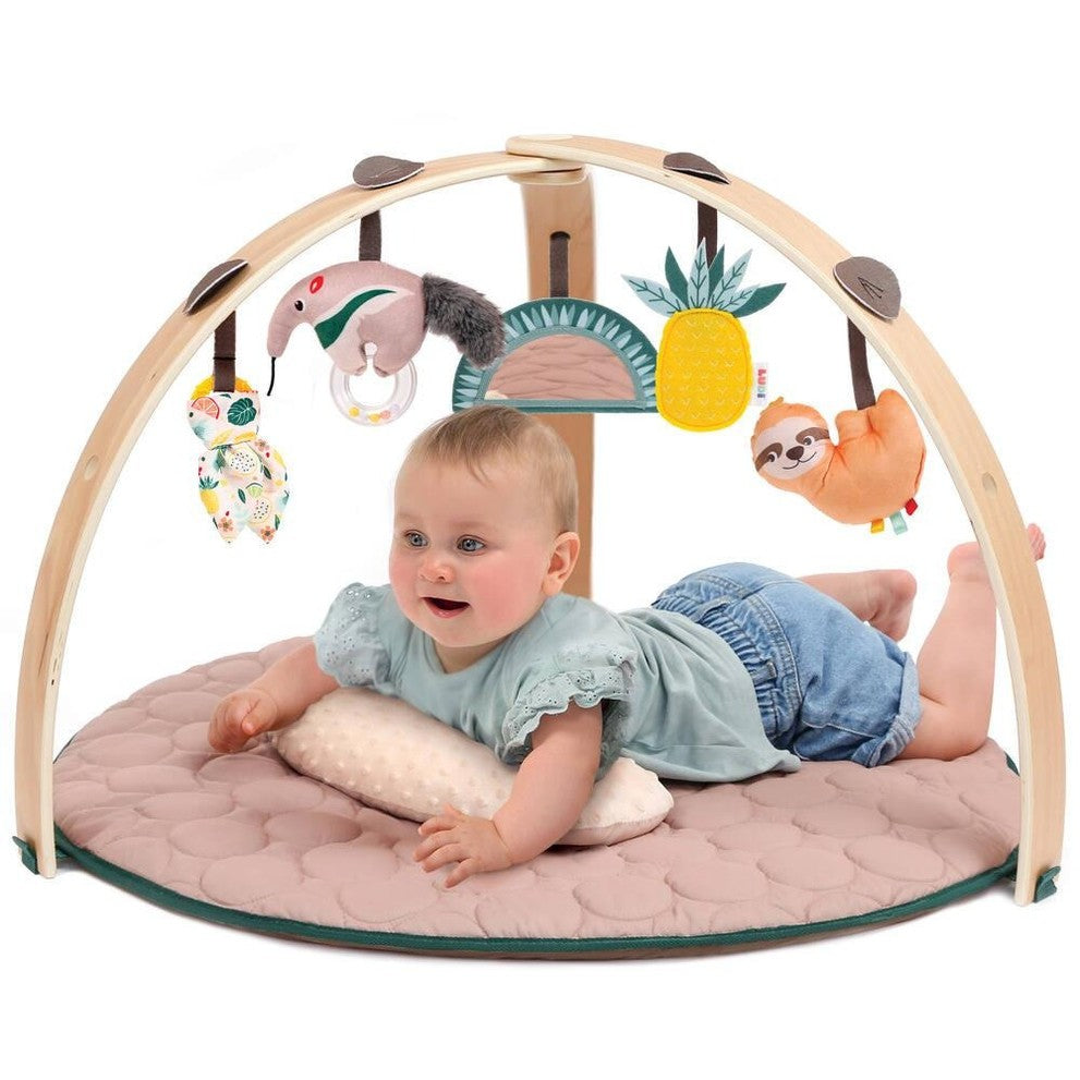Ldui Elegant Wooden Activity Gym & Soft Sensory Playmat