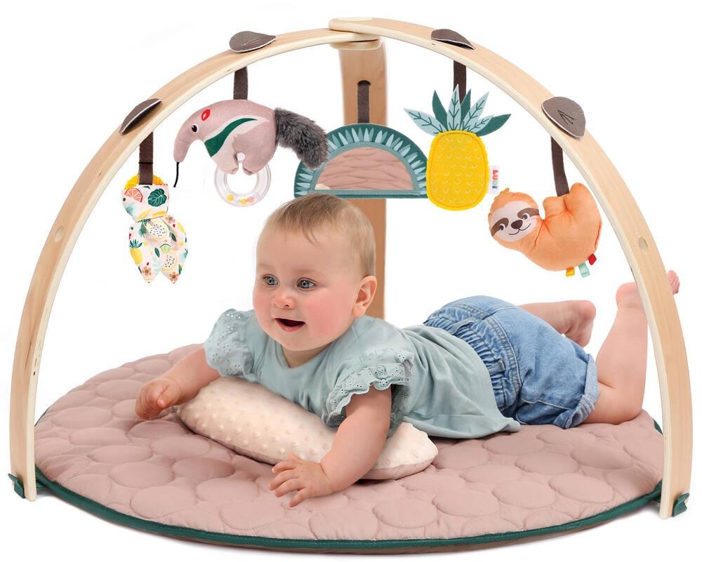 Ldui Elegant Wooden Activity Gym & Soft Sensory Playmat