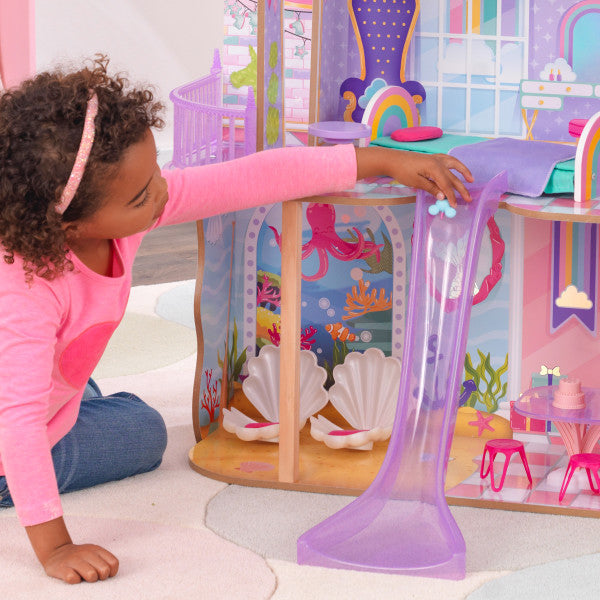 Rainbow Dreamers Unicorn Mermaid Dollhouse with EZ Kraft Assembly By Kidkraft - Medaid International