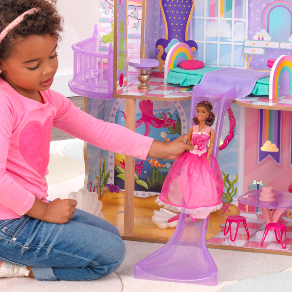 Rainbow Dreamers Unicorn Mermaid Dollhouse with EZ Kraft Assembly By Kidkraft - Medaid International